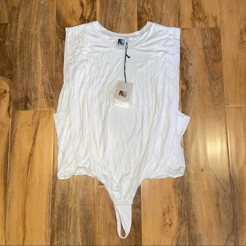 JEAN ATELIER Allegra Bodysuit In White Size Medium NWT - Picture 4 of 9